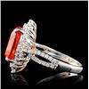 Image 3 : 18K Gold 3.25ct Fire Opal & 0.54ct Diamond Ring