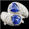 Image 1 : 18K White Gold 3.26ct Sapphire & 2.31ctw Diamond R