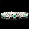 Image 1 : 14K Gold 2.20ct Emerald & 1.50ctw Diamond Bracelet