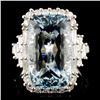 Image 1 : 18K Gold 11.09ct Aquamarine & 1.47ctw Diamond Ring