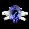 Image 1 : 14K Gold 3.07ct Tanzanite & 0.30ctw Diamond Ring
