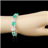 Image 3 : 18K Gold 11.92ct Emerald & 2.04ctw Diamond Bracele