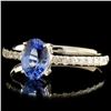 Image 2 : 14K Gold 1.12ct Sapphire & 0.21ctw Diamond Ring
