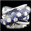 Image 1 : 18K Gold 2.36ct Sapphire & 1.59ctw  Diamond Ring
