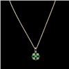 Image 2 : 14K Gold 1.50ct Emerald & 0.20ct Diamond Pendant