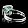 Image 3 : 18K White Gold 2.50ct Emerald & 1.03ct Diamond Rin