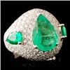 Image 3 : 18K Gold 5.07ct Emerald & 2.52ctw Diamond Ring