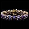 Image 1 : 14k Gold 17.00ct Tanzanite & 0.70ct Diam Bracelet