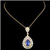 Image 1 : 18K Gold 1.97ct Sapphire & 1.77ctw Diamond Pendant