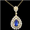 Image 2 : 18K Gold 1.97ct Sapphire & 1.77ctw Diamond Pendant