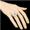 Image 3 : 18K Gold 3.87ct Aquamarine & 1.56ctw Diamond Ring