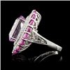 Image 3 : 18K Gold 10.25ct Kunzite & 0.72ct Diamond Ring