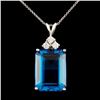Image 1 : 14K Gold 15.00ct Topaz & 0.24ctw Diamond Pendant