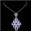 Image 2 : 18k Gold 6.52ct Tanzanite & 1.16ct Diamond Pendant