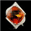 Image 1 : 14K Gold 17.11ct Citrine & 0.65ctw Diamond Ring