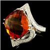 Image 2 : 14K Gold 17.11ct Citrine & 0.65ctw Diamond Ring