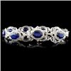 Image 2 : 14K Gold 12.65ctw Sapphire & 2.65ctw Diamond Brace