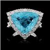 Image 1 : 18K Gold 10.03ct Paraiba & 2.24ct Diamond Ring