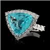 Image 2 : 18K Gold 10.03ct Paraiba & 2.24ct Diamond Ring
