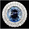 Image 3 : 18K Gold 6.74ct Sapphire & 1.31ct Diamond Ring