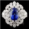 Image 1 : 18K Gold 3.00ct Sapphire & 1.90ctw Diamond Ring
