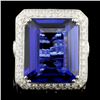Image 1 : 18K Gold 21.50ct Tanzanite & 3.93ctw Diamond Ring