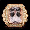 Image 1 : 14K Gold 11.03ct Kunzite & 2.10ctw Diamond Ring