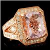 Image 3 : 14K Gold 11.03ct Kunzite & 2.10ctw Diamond Ring