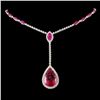 Image 1 : 14K Gold 14.57ct Rubellite & 1.56ct Diam Necklace