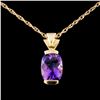 Image 1 : 14K Gold 2.40ct Amethyst Pendant