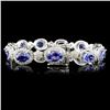 Image 2 : 14K Gold 14.59ctw Tanzanite & 3.65ctw Diamond Brac