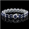 Image 1 : 14k Gold 50.00ct Sapphire & 0.55ct Diamond Bracel