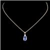 Image 2 : 14K Gold 1.00ct Sapphire & 0.06ctw Diamond Pendant