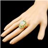 Image 3 : 18K Gold 7.29ct Opal & 0.58ctw Diamond Ring