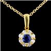 Image 1 : 18K Gold 0.38ct Sapphire & 0.45ctw Diamond Pendant