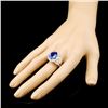 Image 3 : 18K Gold 6.42ct Tanzanite & 1.66ctw Diamond Ring