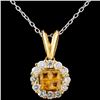 Image 2 : 18K Gold 0.36ct Sapphire & 0.43ct Diamond Pendant