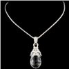 Image 2 : 18K Gold 15.76ct Quartz & 0.24ctw Diamond Pendant