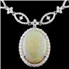 Image 1 : 18K White Gold 17.25ct Opal & 10.73ct Diamond Neck