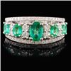Image 2 : 14K White Gold 1.08ct Emerald & 0.25ctw Diamond Ri