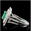 Image 3 : 14K White Gold 1.15ct Emerald & 1.14ct Diamond Rin