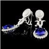 Image 2 : 18K Gold 7.82ct Tanzanite & 2.01ctw Diamond Earrin