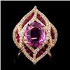 Image 1 : 18K Rose Gold 3.00ct Sapphire & 0.82ct Diamond Rin