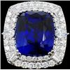 Image 1 : 18K Gold 24.35ct Tanzanite & 3.53ct Diamond Ring