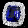 Image 2 : 18K Gold 24.35ct Tanzanite & 3.53ct Diamond Ring