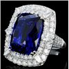 Image 3 : 18K Gold 24.35ct Tanzanite & 3.53ct Diamond Ring