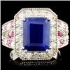 Image 1 : 14K Gold 5.18ct Sapphire & 0.84ctw Diamond Ring