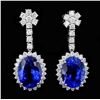 Image 1 : 18K Gold 10.09ct Tanzanite & 1.68ct Diamond Earrin