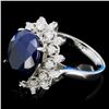 Image 2 : 14K Gold 7.00ct Sapphire & 0.75ctw Diamond Ring