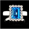 Image 1 : 14K Gold 3.00ct Topaz & 0.12ctw Diamond Ring